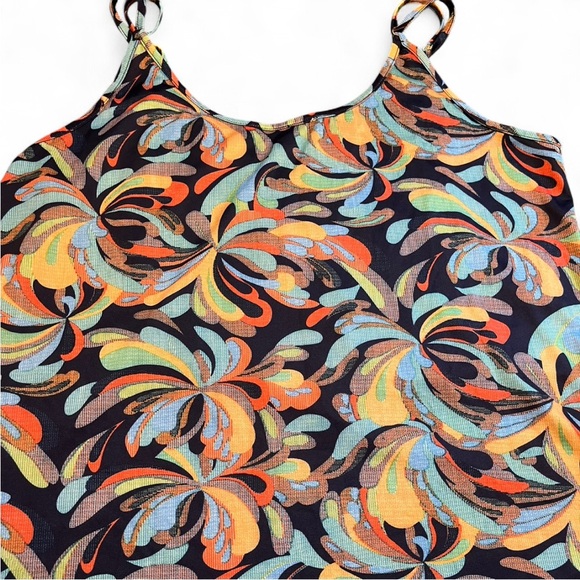 Joy Joy fringed Blue and Orange colorful tank top Camisole size large - Picture 5 of 8